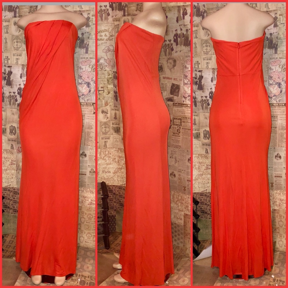 Badgley Mischka Belle Orange Sleeveless Maxi Dress - Picture 2 of 8